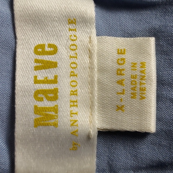 Anthropologie Maeve Blue Swiss Dot Mesh Tulle Tiered Ruffle Midi Skirt Size XL - Picture 7 of 9